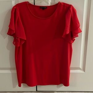 Fluttery sleeve pink blouse